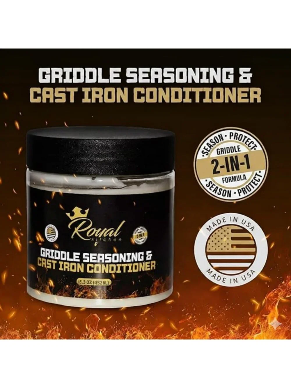 2-IN-1 Cast Iron & Carbon Steel Conditioner | Restores & Protects Cookware, Food